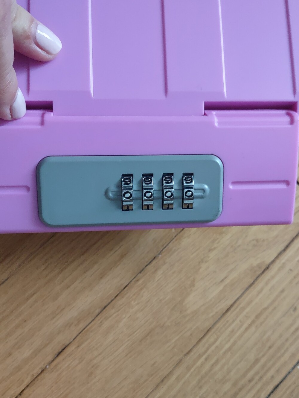 Portable Purple Locking Safe Box w/ Combination Lock & Security Cable - Picture 2 of 6